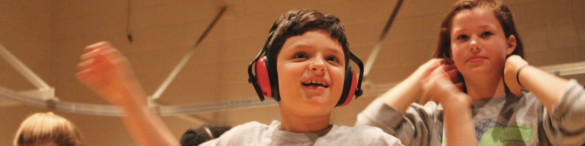 a boy wearing headphones