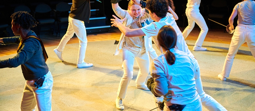 people performing on stage