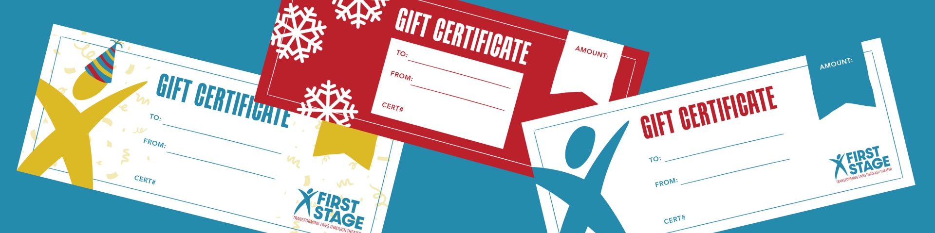 a red and white gift certificate
